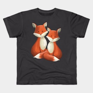 Friendly Foxes by Kate VanFloof Kids T-Shirt